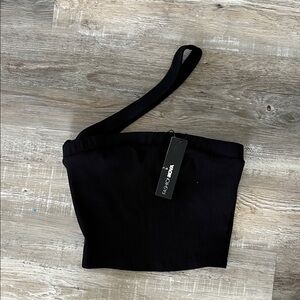 Fashion Nova | Black Ribbed One Shoulder Top